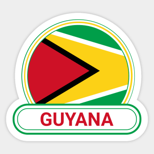 Guyana Country Badge - Guyana Flag Sticker